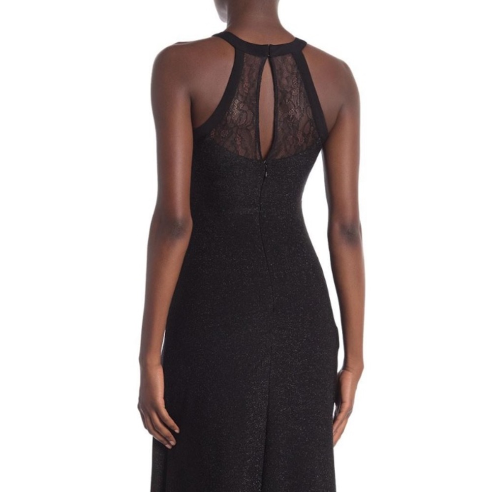 BCBG Crew Neck Lace Inset Maxi Dress - Picture 11 of 13